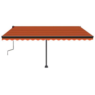 vidaXL Tenda da Sole Retrattile Manuale LED 450x350 cm Arancio Marrone