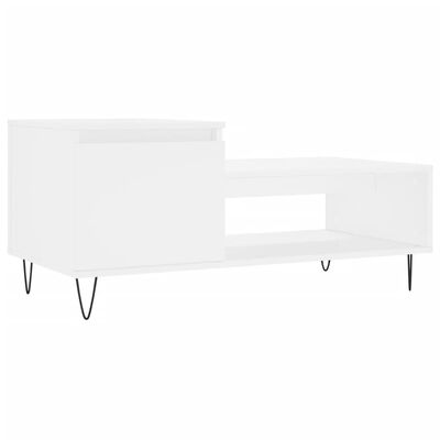 vidaXL Tavolino da Salotto Bianco 100x50x45 cm in Legno Multistrato