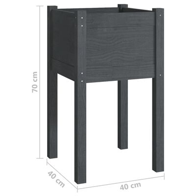 vidaXL Fioriere da Giardino 2 pz Grigie 40x40x70 cm in Legno di Pino