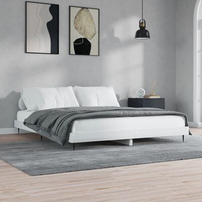 vidaXL Giroletto Bianco Lucido 200x200 cm in Legno Multistrato