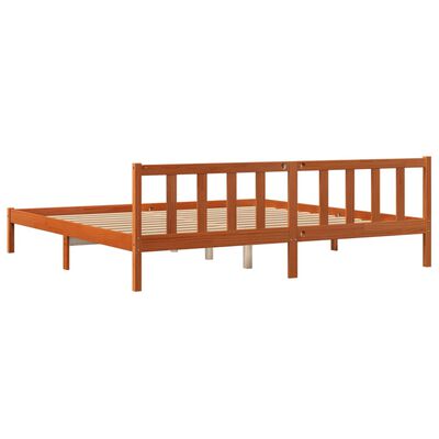 vidaXL Giroletto senza Materasso Marrone Cera 180x200 cm Legno di Pino