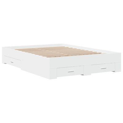 vidaXL Giroletto con Cassetti Bianco 120x190 cm in Legno Multistrato