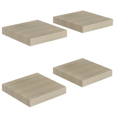 vidaXL Scaffali a Parete 4 pz Rovere 23x23,5x3,8 cm in MDF