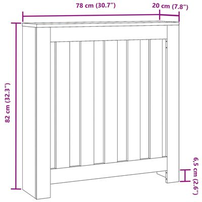 vidaXL Copertura Termosifone Grigio Cemento 78x20x82 Legno Multistrato