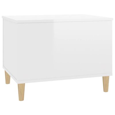 vidaXL Tavolino Salotto Bianco Lucido 60x44,5x45 cm Legno Multistrato