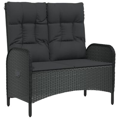 vidaXL Set da Pranzo da Giardino 5 pz Nero con Cuscini in Polyrattan