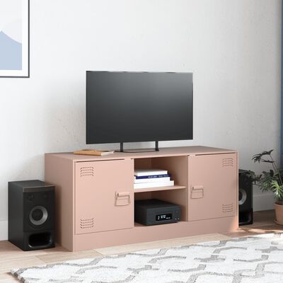 vidaXL Mobile Porta TV Rosa 99x39x44 cm in Acciaio