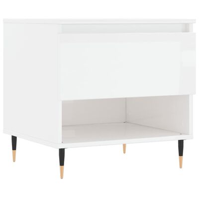 vidaXL Tavolini Salotto 2pz Bianco Lucido 50x46x50cm Legno Multistrato