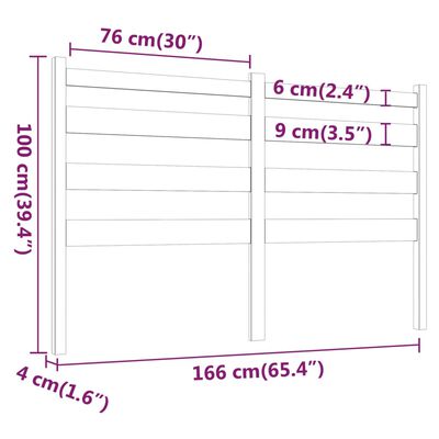 vidaXL Testiera per Letto Grigia 166x4x100cm in Legno Massello di Pino