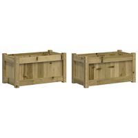 vidaXL Fioriere da Giardino 2 pz in Legno di Pino Impregnato