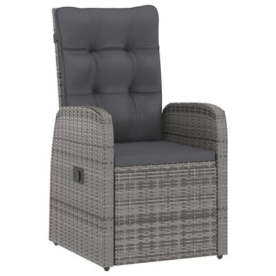 vidaXL Set da Pranzo da Esterno 9 pz con Cuscini in Polyrattan Grigio