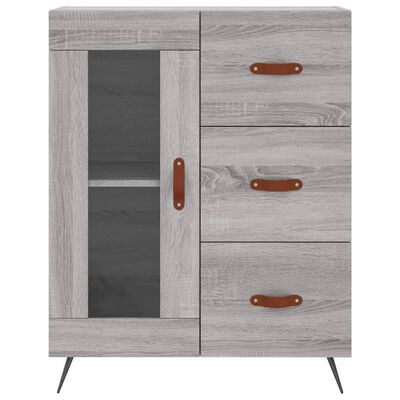 vidaXL Credenza Grigio Sonoma 69,5x34x180 cm in Legno Multistrato