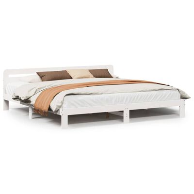 vidaXL Letto senza Materasso Bianco 180x200 cm Legno Massello di Pino