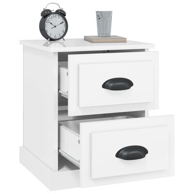 vidaXL Comodino Bianco Lucido 39x39x47,5 cm in Legno Multistrato