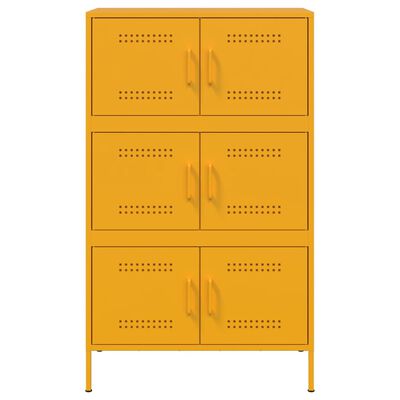 vidaXL Credenza Giallo Senape 68x39x113 cm in Acciaio