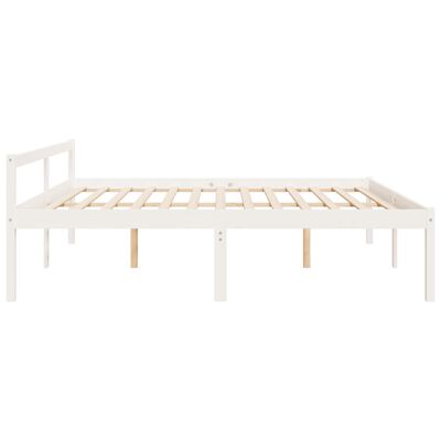 vidaXL Letto per Anziani Bianco 200x200 cm in Legno Massello di Pino