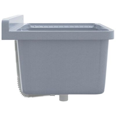 vidaXL Lavabo a Parete Grigio 60x40x28 cm in Resina