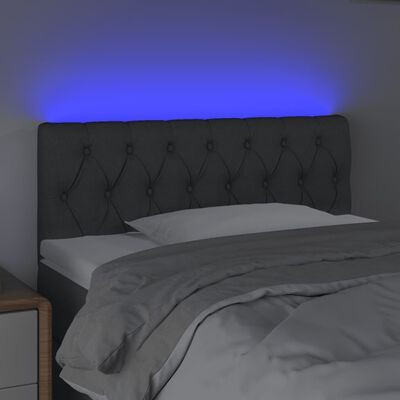 vidaXL Testiera a LED Grigio Scuro 90x7x78/88 cm in Tessuto