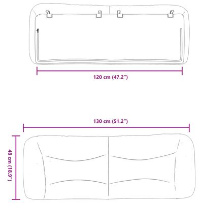 vidaXL Cuscino Testiera Bianco 120 cm in Similpelle