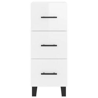 vidaXL Credenza 34,5x34x180 cm in Legno Multistrato Bianco Lucido