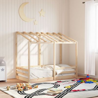 vidaXL Letto per Bambini con Tetto 70x140 cm in Legno Massello di Pino