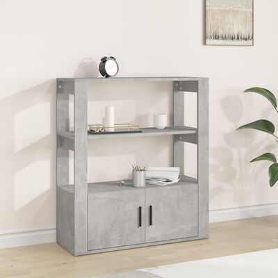 vidaXL Credenza Grigio Cemento 80x30x90 cm in Legno Multistrato