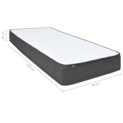 vidaXL Letto a Molle Grigio Scuro in Tessuto 80x200 cm