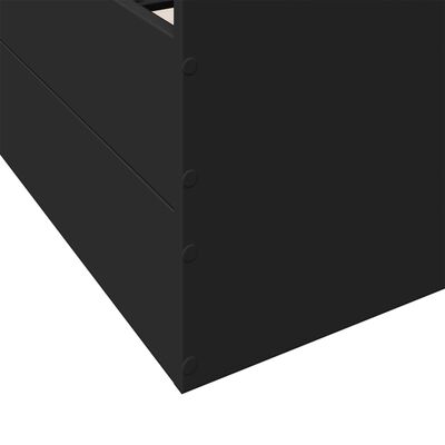 vidaXL Giroletto con Cassetti Nero 135x190 cm in Legno Multistrato