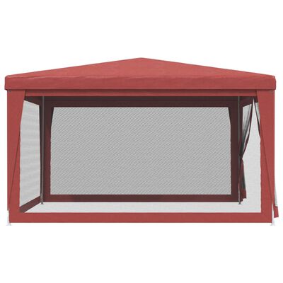 vidaXL Tenda per Feste con Pareti Laterali in Rete Rossa 4x4 m HDPE