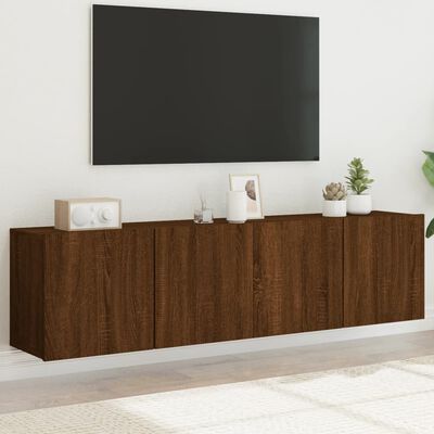 vidaXL Mobili TV a Parete 2pz Rovere Marrone 80x30x41 cm