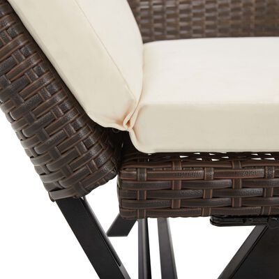 vidaXL Panca da Giardino con Cuscini Marrone 176 cm in Polyrattan