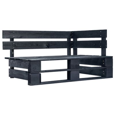 vidaXL Divano Angolare da Giardino Pallet Legno Pino Impregnato Nero