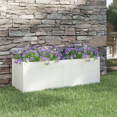 vidaXL Fioriera da Giardino Bianca 150x50x50 cm Legno Massello di Pino