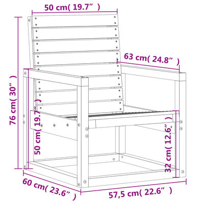 vidaXL Set Salotto da Giardino 3 pz Marrone Cera Legno Massello Pino