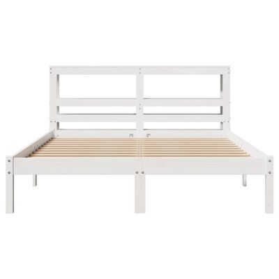 vidaXL Letto senza Materasso Bianco 120x190 cm Legno Massello di Pino