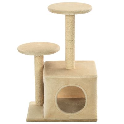 vidaXL Albero per Gatti con Pali Tiragraffi in Sisal 60 cm Beige