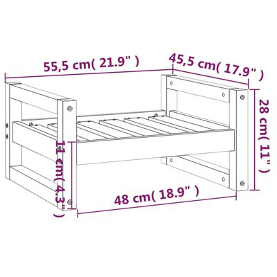 vidaXL Cuccia per Cani Bianca 55,5x45,5x28cm in Legno Massello di Pino