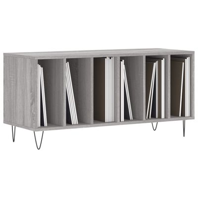 vidaXL Mobile Porta Dischi Grigio Sonoma 100x38x48cm Legno Multistrato