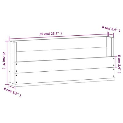 vidaXL Scarpiere a Parete 2 pz Bianco 59x9x23cm Legno Massello di Pino