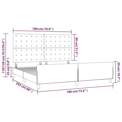 vidaXL Giroletto con Testiera Bianco 180x200 cm in Similpelle