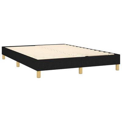 vidaXL Letto a Molle con Materasso e LED Nero 140x200 cm in Tessuto