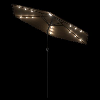 vidaXL Ombrellone Giardino LED e Palo in Acciaio Marrone 223x223x213cm