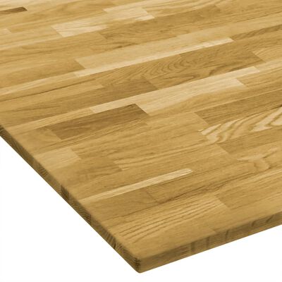 vidaXL Piano del Tavolo Legno Massello di Rovere Quadrato 23mm 80x80cm