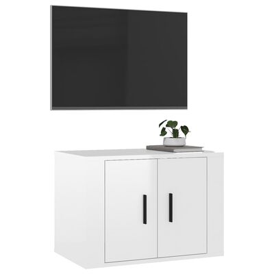 vidaXL Mobile Porta TV a Parete Bianco Lucido 57x34,5x40 cm