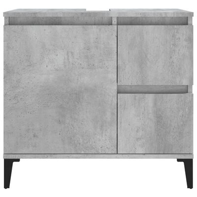 vidaXL Armadietto da Bagno Grigio Cemento 65x33x60cm Legno Multistrato