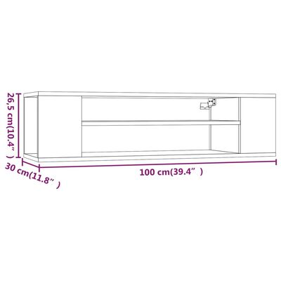 vidaXL Pensile Porta TV Grigio Sonoma 100x30x26,5 cm Legno Multistrato