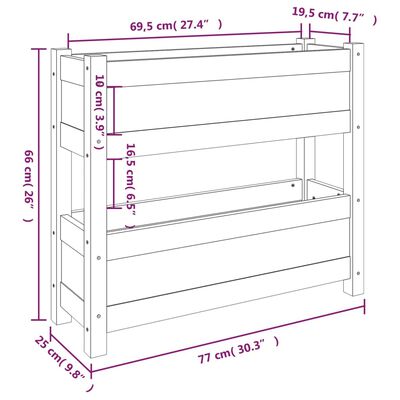 vidaXL Fioriera 77x25x66 cm in Legno Massello di Pino