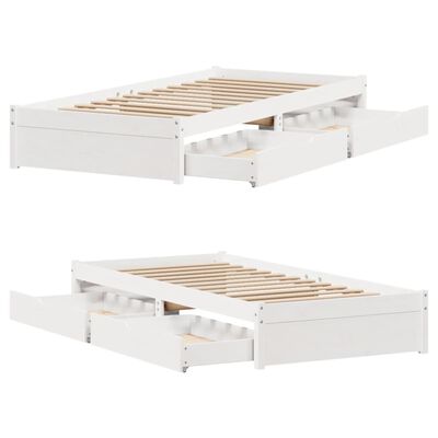 vidaXL Letto senza Materasso Bianco 90x200 cm Legno Massello di Pino