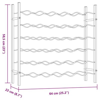 vidaXL Portabottiglie per 36 Bottiglie Metallo Bianco