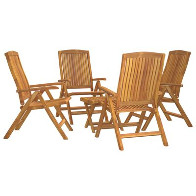 vidaXL Set Salotto da Giardino 5 pz in Legno Massello di Teak